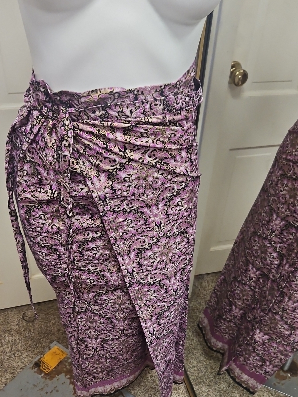 Silk Sarong Skirt Gold And Pink